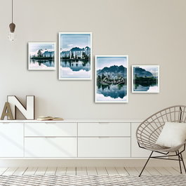 Wallity Cuadro Decorativo Enmarcado 4 Piezas 4PBCT-07